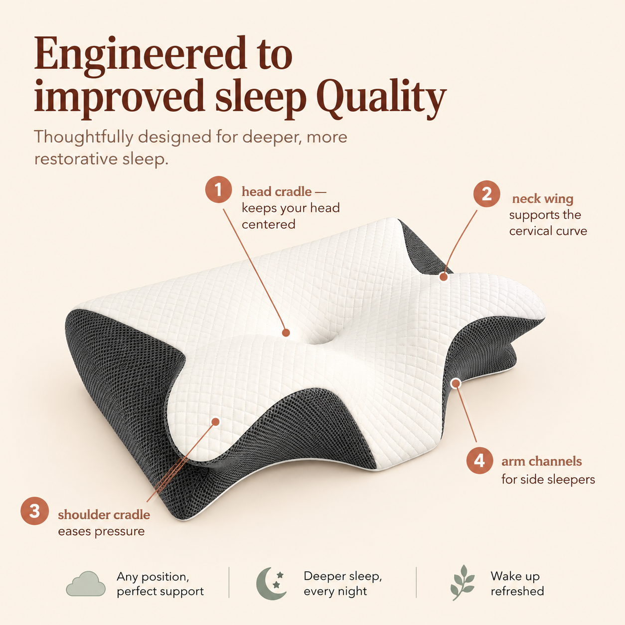 Dawnly Contour Neck Relief Pillow